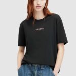 AllSaints tricou din bumbac CREDI BOYFRIEND femei, culoarea negru