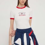 Tommy Jeans tricou Archive Games femei, culoarea bej DW0DW18836