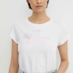 Pepe Jeans tricou din bumbac KELTSE femei, culoarea alb, PL505862