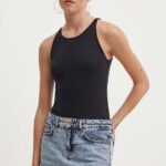 Abercrombie & Fitch top femei, culoarea negru
