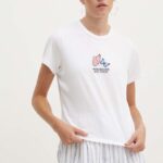Abercrombie & Fitch tricou din bumbac femei, culoarea alb