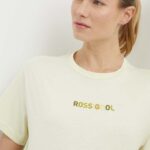 Rossignol tricou din bumbac femei, culoarea galben, RLMWY17