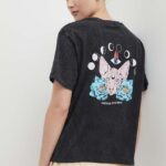 Kaotiko tricou din bumbac femei, culoarea negru