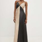 Model Nou de rochie de piele culoareinegru, maxi, drept