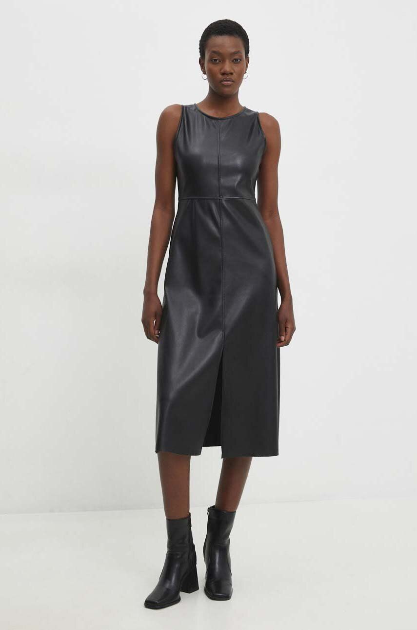 WW24-SSD00R-99X_F1 Model Nou de rochie culoareinegru, midi, evazati - imagine 1