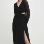 Model Nou de rochie culoareinegru, maxi, evazati