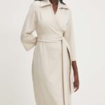 Model Nou de rochie culoarea bej, ini, drept