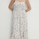 Model Nou de rochie culoarea alb, midi, evazati