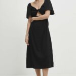Model Nou de rochie culoareinegru, midi, evazati