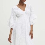 Model Nou de rochie culoarea alb, ini, evazati