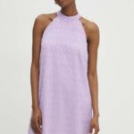 Model Nou de rochie culoarea violet, ini, drept