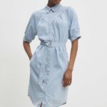 Model Nou de rochie in bumbacini, drept