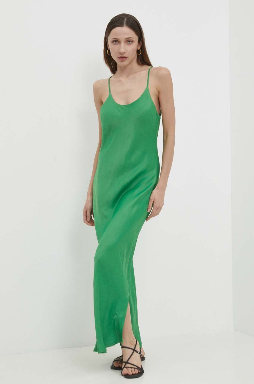 WW24-SSD06B-77X_F1 Model Nou de rochie culoarea verde, maxi, evazati - imagine 1