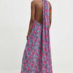 Model Nou de rochie culoarea roz, maxi, drept