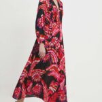 Model Nou de rochie culoareinegru, midi, evazati