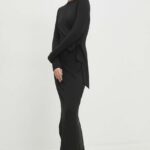 Model Nou de rochie culoareinegru, maxi, evazati