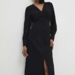 Model Nou de rochie culoareinegru, midi, drept