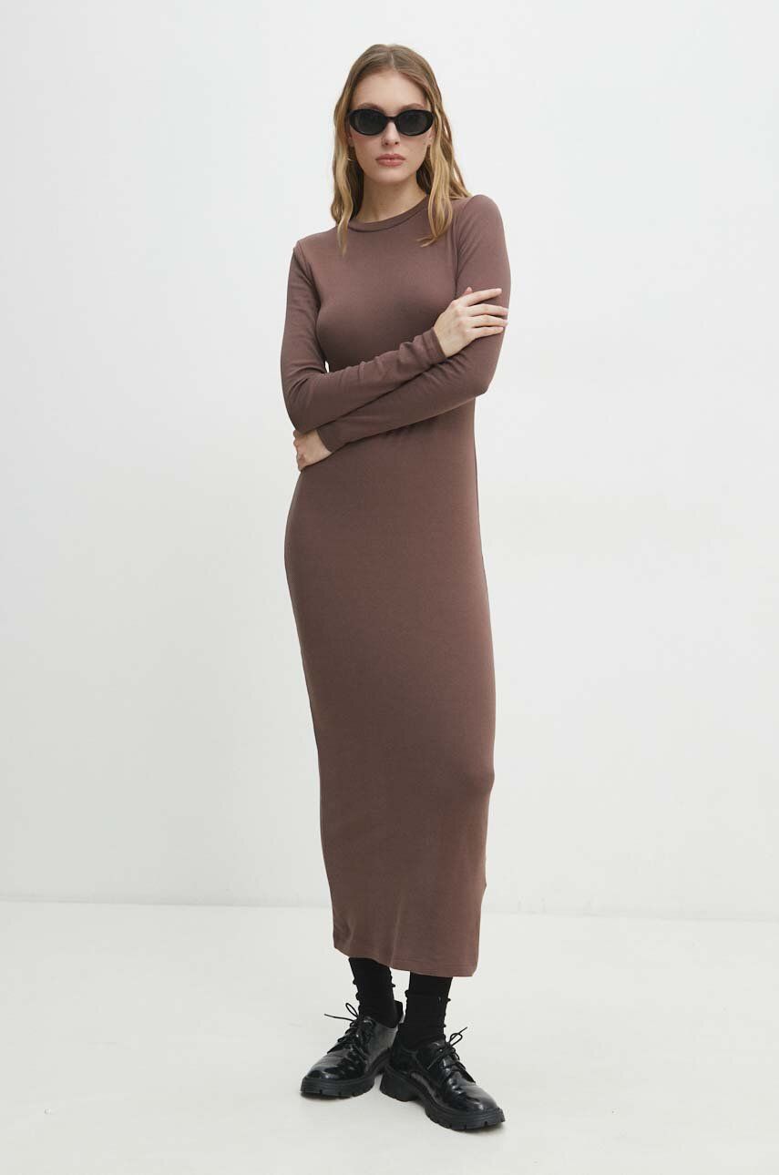 WW24-SUD064-98X_F1 Model Nou de rochie culoarea maro, maxi, mulata - imagine 1