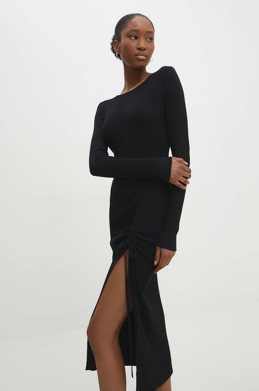 WW24-SUD06H-99X_F1 Model Nou de rochie culoareinegru, midi, mulata - imagine 1