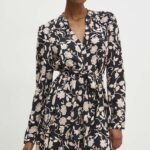Model Nou de rochie in bumbac culoareinegru, ini, evazati