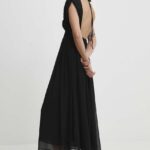 Model Nou de rochie culoareinegru, maxi, evazati