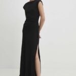 Model Nou de rochie culoareinegru, maxi, evazati