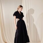 Model Nou de rochie culoareinegru, maxi, evazati