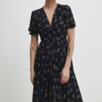 Model Nou de rochie culoareinegru, maxi, evazati