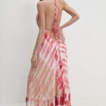 Model Nou de rochie culoarea roz, maxi, evazati