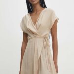 Model Nou de rochie culoarea bej, ini, evazati