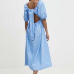 Model Nou de rochie in bumbactidi, evazati