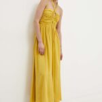 Model Nou de rochie culoarea galin, midi, evazati