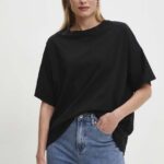 Answear Lab tricou din bumbac femei, culoarea negru