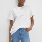 Answear Lab tricou din bumbac femei, culoarea alb