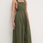 Model Nou de rochie culoarea verde, maxi, evazati