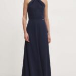 Model Nou de rochie culoarea albastru main, maxi, evazati