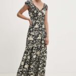 Model Nou de rochie culoareinegru, maxi, evazati