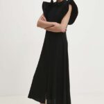 Model Nou de rochie culoareinegru, maxi, evazati