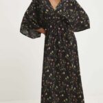 Model Nou de rochie culoareinegru, maxi, evazati
