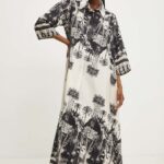 Model Nou de rochie in bumbac culoareinegru, maxi, oversize
