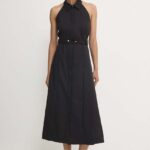 Model Nou de rochie culoareinegru, midi, evazati