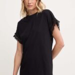 Answear Lab tricou din bumbac femei, culoarea negru
