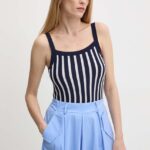 Answear Lab top femei, culoarea albastru marin