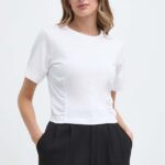 Silvian Heach tricou din bumbac femei, culoarea alb