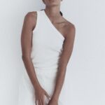 MUUV. tricou din amestec de lana SUIS culoarea alb, cold shoulder