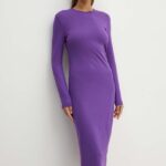 Livina inti rochie culoarea violet, maxi, drept, F4WI22