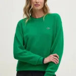 Lacoste pulover de lana femei, culoarea verde