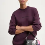 Karl Lagerfeld Jeans pulover de bumbac culoarea violet, 245J2000