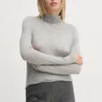 Pepe Jeans pulover ELVA femei, culoarea gri, light, cu turtleneck, PL505961