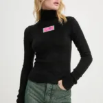 MM6 Maison Margiela pulover femei, culoarea negru, cu guler, S62NH0035.M20045